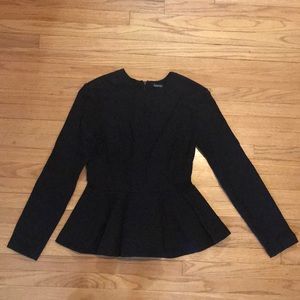 Black peplum blouse